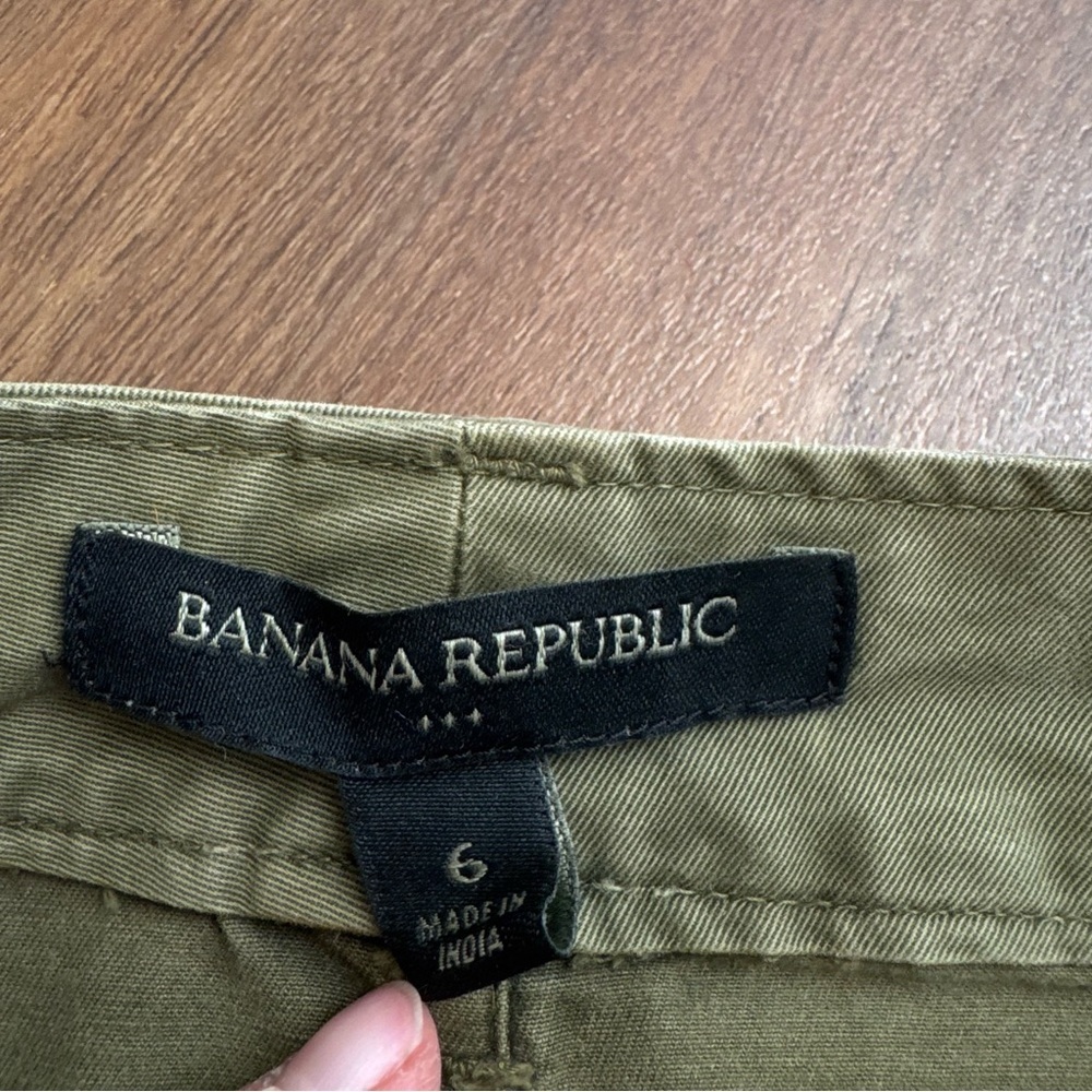 Banana Republic Utility Midi Skirt Olive Green Safari Button Front Minimalist - Picture 6 of 7